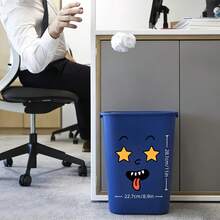 4pcs/Set Cartoon Face Stickers, Self-Adhesive, Suitable For Plastic Surfaces, Removable, Home Decor, Suitable For Trash Cans, Walls, Bathroom Decor, Refrigerator, Smooth Surface, Fun Theme Decoration, Cover Wall Imperfections. - AA03 - View 4