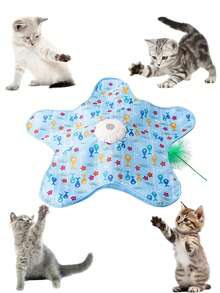 Jouets interactifs pour chats rechargeables, jouet de chasse pour chat avec plumes mobiles imprévisibles, jouets de cache-cache pour chat, jouet interactif pour animaux de compagnie, avec plumes mobiles, son de grincement, jouet automatique pour chat, cache-cache pour toutes les races de chats, chats d'intérieur et chatons - Multicolore - Voir 2