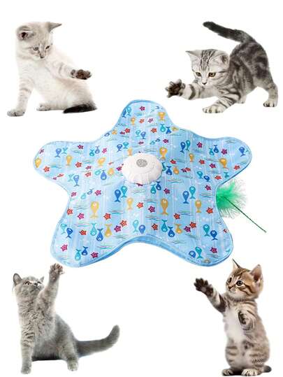 Interactive Cat Toys Rechargeable,Interactive Unpredicatable Moving FeatherHunting Cat Toy,Hide And Seek Cat Toys,Interactive Pet Toy,With Moving Feathers,Squeaky Sound, Automatic Cat Toy, Hide And Seek For AllBreeds Cats,Indoor Cats & Kittens