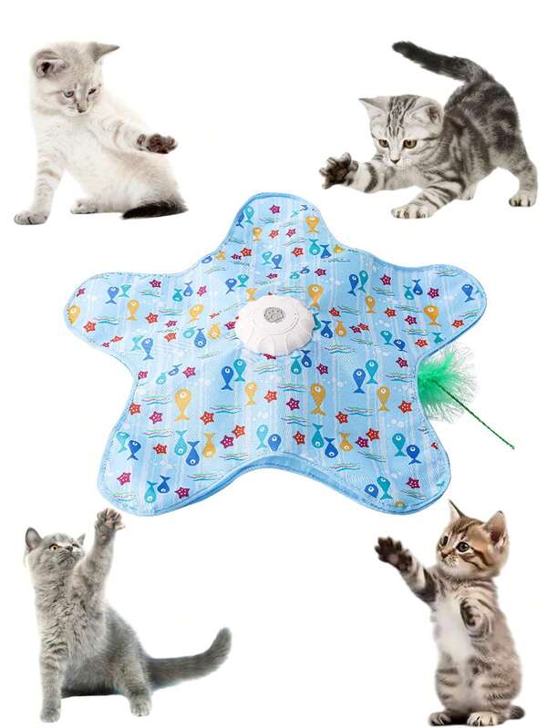 Interactive Cat Toys Rechargeable,Interactive Unpredicatable Moving FeatherHunting Cat Toy,Hide And Seek Cat Toys,Interactive Pet Toy,With Moving Feathers,Squeaky Sound, Automatic Cat Toy, Hide And Seek For AllBreeds Cats,Indoor Cats & Kittens