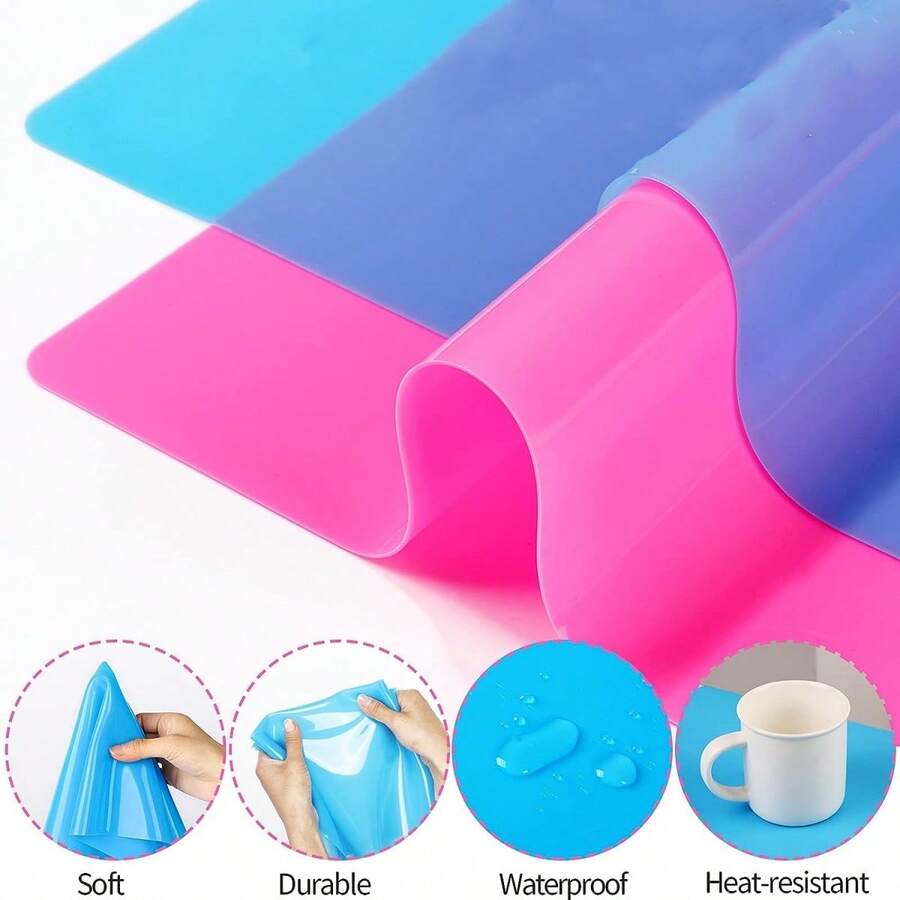 Silicone Clay Resin Art Mat, Large Non-Stick Silicone Craft Board, Silicone Pad, Epoxy Resin Jewelry Casting Tool (With Color Difference) - Silicone Pad - View 1
