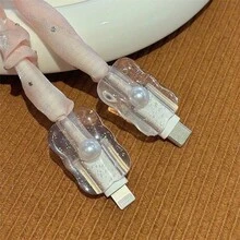適用於 Apple 20W 充電器的保護殼，精緻粉色 3D 蝴蝶結圖案 - 彩色 - 查看 5