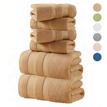 6-Piece Towel Set - 2 Each: Washcloths, Hand & Bath Towels - Soft Absorbent Quick Dry Collection For Daily Use, Gym, Beach - Fast  Delivery - Coffee Brown - View 11