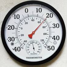 10" Decorative Thermometer Hygrometer Clock For Garden Wall Decor Indoor Outdoor Thermometer Weather Station Temperature Gauge - A - View 8