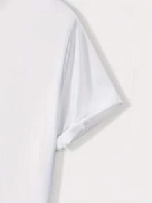 Camiseta de manga corta para hombre, casual, cómoda, transpirable, con cuello redondo. - Blanco - Ver 4