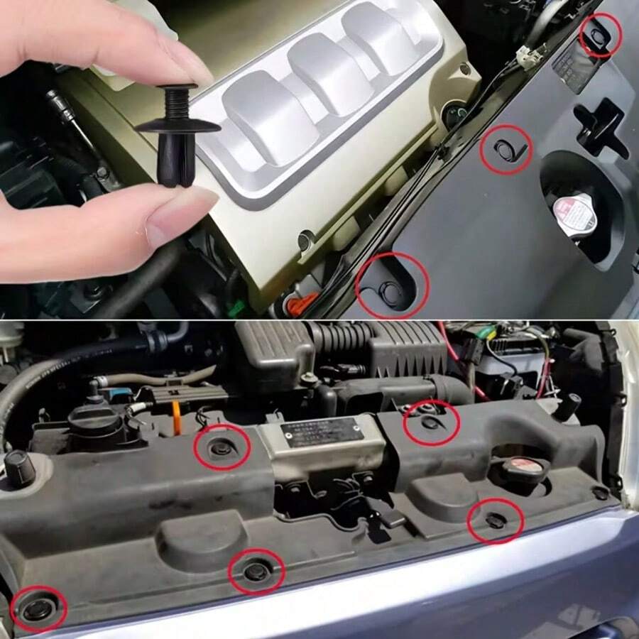 100pcs Automotive Repair Clip Set, 6 Sizes, Black Nylon Material, Durable, For Bumper And Fender Fixing, Easy To Install And Remove, Not Easily Damaged