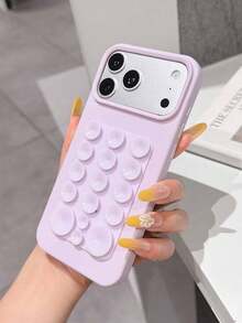 1件純色吸盤防摔手機保護殼，TPU材質，適合作為節日禮物，相容於 Apple Phone 11 12 13 14 15 16pro/Promax/14 15 16plus/17/18promax/18pro - 紫色 - 查看 5
