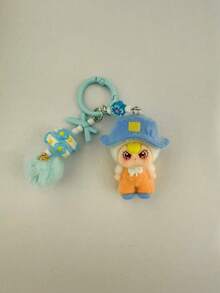 Unisex Adult Keychain, Flocked, Solid Plastic, Fashionable Cute Cartoon (Accessory Pattern & Color Random) - Multicolor - View 11