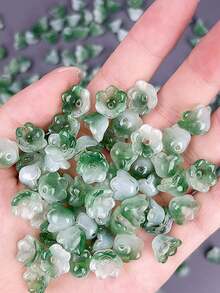 Glass Faux Jade Pendant Vintage Style Loose Beads DIY Handmade Hair Stick Hair Accessories Bracelet Hanfu Clothing Jewelry Making Supplies - Short Lily Of the Valley - View 8