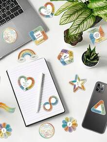 ‌Calm Strips Anxiety Sensory Stickers‌,Fidget Textured Strips‌,Textured Sensory Stress Relief Stickers, Stress Relief Tactile Stickers‌, Sensory Calm Adhesive Strips,Waterproof Raised Texture Decals For Phone Laptop Water Bottle - 1 Sheet (12 Pieces) - View 9