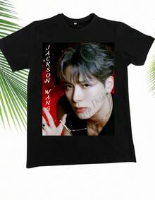 Black  S- 5x Custom Design (Unisex)  Jackson Wang T-Shirt - Black - View 5