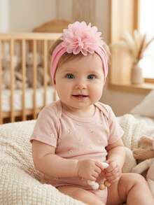 6pcs Newborn Cute Chiffon Flower Baby Hair Accessories, Soft Skin-Friendly Princess Baby Headbands, Versatile For Daily Wear - Multicolor - View 6