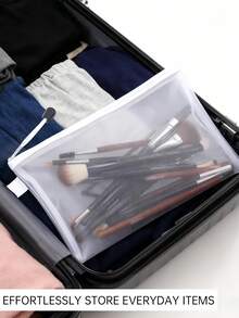 Transparent Mesh Zipper File Bag Organizer (3 Sizes), Waterproof Folder, Plastic Makeup Bag, Multi-Function File Organizer With White Edge, School Office Supplies Pencil Case Storage, Back To School Essential, File Organizer Gift Set, Suitable For Puzzles, Board Games, Multi-Function Travel Bag And Office Supplies (White),Back To School Season - Transparent Mesh File Bag - View 2