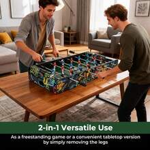 2-In-1 Tabletop Foosball Soccer Game Table With Removable Detachable Legs Graffiti Printed Surface Portable Mini Football Table For Indoor Family Game Room, Home Bar & Leisure Entertainment - Default Title - View 1
