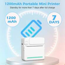 Mini Impresora, Impresora Térmica Portátil sin Tinta, Para Imágenes, Fotos, Notas de Estudio, Diarios, DIY, Compatible con iOS & Android - Multicolor - Ver 5