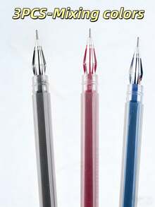 3pcs/Pack, 0.38mm, Quick-Dry Ink, Black/Blue/Red - Ideal Pens For Exams And Office, Fine Tip, Suitable For Writing, Back To School Essential - Sets - View 18