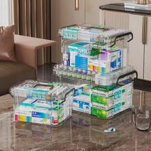 1PC Large Capacity Double-Layer Medicine Storage Box, Waterproof, Transparent Storage, Suitable For Home And Travel, Convenient For Access And Viewing - Multicolor - View 3