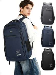 1pc Oxford Cloth Sports Backpack, Large Capacity Fits Laptop And Daily Essentials, Suitable For School, Work And Outdoor Travel, Unisex Essential - Multicolor - View 2