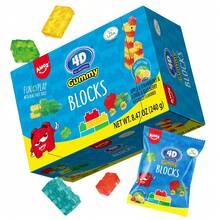 AMOS 4D Halal Gummy Blocks Candy Bricks, Edible Building Blocks, Individually Wrapped On The Go Snacks, 8.47 Oz (240g) - Mixed Fruity - 1pc - View 1