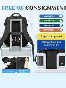 Ryanair 認可尺寸 40x25x20cm 機艙登機背包/手提包/短途旅行背包，可輕鬆放入座椅下方，適合 14 吋筆電，輕量通勤工作背包，時尚學生筆電包，短途商務旅行行李包，中性純色，旅行/行李箱/飛機認可背包，筆電背包，中性禮物。注意：此連結包含單個背包和背包套裝，請確保選擇您想要購買的款式 - 彩色 - 查看 8