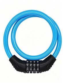 Gembok Kombinasi Baja dengan Fungsi Reset, Cocok untuk Anti Pencurian Sepeda, Struktur Kawat Baja/PVC, Desain Kata Sandi 4 Digit, Cocok untuk Sepeda Gunung, Sepeda Balap, Sepeda Listrik, dan Sepeda Motor | Gembok Sepeda Kawat Baja - MultiWarna - View 15