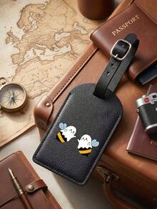 1pc Bee Pattern Luggage Tag, PU Material, Carnival Cruise Luggage Tag, Personalized Luggage Tag, Cute Luggage Tag, Luggage Identification Tag, Address Card Boarding Pass, Portable Label, Travel And Outing Essential Card Holder Luggage Tag, Flight University Luggage Tag, Backpack Anti-Loss Privacy Protection - Multicolor - View 18