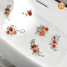 1 buah Stiker Bak Mandi Perekat Motif Bunga Mawar, Stiker Dekorasi Rumah Kreatif yang Mudah Ditempel dan Dilepas, Cocok untuk Dekorasi Wastafel dan Bak Mandi, Stiker Dinding Tahan Air, Dekorasi Kamar Mandi yang Modis - Gaya 1 - View 10