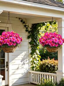 2/4 Stems Artificial Hibiscus Shrub - Realistic Artificial Flower Decoration, Suitable For Room Decor, Autumn Decor, Indoor And Outdoor Decoration, Perfect For Weddings, Gardens, Porches, Patios, Windowsills, Flower Boxes And Hanging Baskets, Maintenance-Free Plants, Artificial Outdoor Floral Shrub - Red Violet - View 7