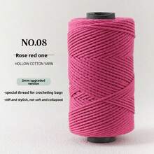 [1 buah] Benang Berongga Tebal Sedang 2mm, Benang Campuran Linen untuk Rajutan Tangan DIY Topi dan Tas - Model baru - View 22