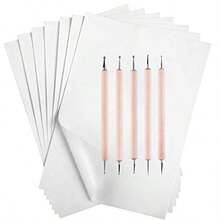 50 Sheets Carbon Paper Graphite Paper White Carbon Transfer 8.5 X 11.5 Inch Tracing Papers With 5 PCS Embossing Styluses Dotting Tools For Wood Paper Canvas Craft - White50 - View 1