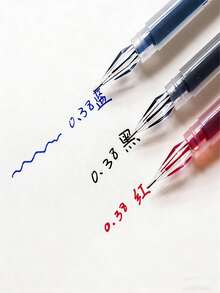 3pcs/Pack, 0.38mm, Quick-Dry Ink, Black/Blue/Red - Ideal Pens For Exams And Office, Fine Tip, Suitable For Writing, Back To School Essential - Sets - View 1