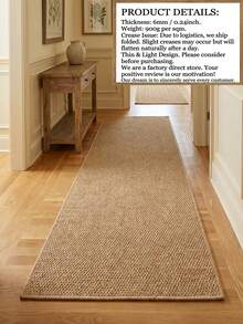 1pc, Machine Washable Camel Pineapple Circle Runner Rug, (Faux Sisal) Decorative Rug, TPR Non-Slip Bottom, Door Mat, Living Room Rug, Decorative Rug, Outdoor Rug, Runner Rug, All Season Style, Our Innovative Style, Platform Hot-Selling Style, Spring Door Mat, Decorative Rug, Hot-Selling Style, Holiday Gift, Party - Camel - View 3