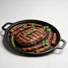 LugoBox 1pc Cast Iron Grill Pan, Pre-Seasoned 11.02 Inch Skillet With Dual Large Loop Handles, Kitchen Gadgets For Pizza Lovers Kitchen Accessories Kitchen Accessories - View 7
