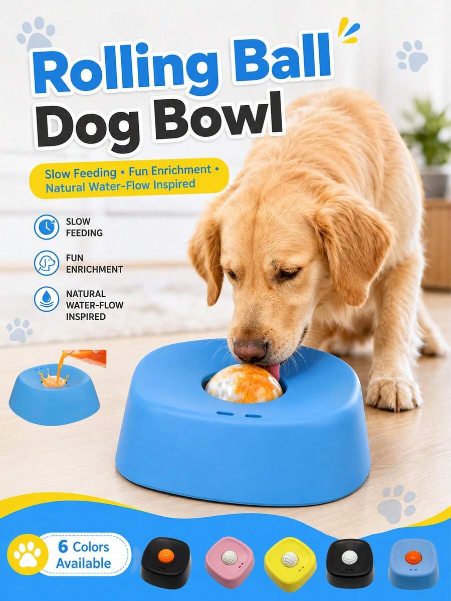 Slow Feeder Dog Bowl - Suitable For Liquid Treats - Spill-Proof And Anti-Slip Design. [Enrichment Toy] Bone Broth Licking Bowl And Yogurt Licking Toy - Ideal For Small, Medium And Large Dogs To Supplement Nutrition - No Battery Required.