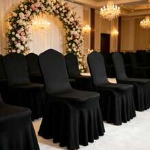 1/6pcs Solid Color Milk Silk Long Dress Style Chair Covers, Washable, Highly Elastic, Easy To Stretch, Suitable For Various Occasions Furniture Protection, Such As Parties, Weddings, Banquets, Events, Catering And Celebrations - Multicolor - View 8