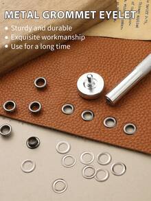 100pcs Eyelet Tool Set With Washers, Metal Grommet Punch, Includes Puncher And Punch Head, Suitable For DIY Leather Craft Repair, Shoes, Bags, Clothing, Belts, Etc., 6/8/12mm - View 6