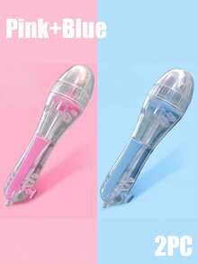 1/2pcs Transparent Automatic Bead Stringing Pen, Effortless Press-Type DIY Tool For Perler Beads, Handmade Craft Accessory, Birthday Party Back To School Gift, Blue/Pink Optional - Mixed - View 13