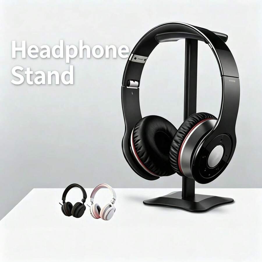 Over-Ear Headphone Stand Aluminum Alloy Pole Creative Storage Rack Minimalist Desktop Headset Holder, No Charging Required - Multicolor - View 1
