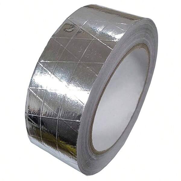 Fiber Glass Aluminum Foil Tape HAOT Reinforced Self Adhesive Heat Reflective Tape Heat Jacketing Insulation Resistant High Temperature HVAC Tape Metal Repair Roll Silver, 2 inx 82'