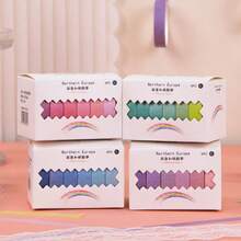 6Pcs Rainbow Candy Color Washi Tape Set, DIY Decorative Journal Sticker Tape Student Craft Stationery - Multiple Styles - View 3