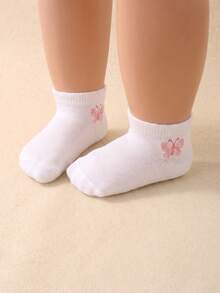 6/12/24 Pairs Soft Breathable High Elastic Candy Color Butterfly Jacquard Baby Socks, Toddler Girls Walking Socks/Sports Socks, Comfortable For Daily Wear Without Tightness, Suitable For 0-36 Months Babies, Autumn Daily Wear And Back To School Season, Baby Socks, Girls Socks, Butterfly Pattern, Back To School Gift, Newborn Essentials - Multicolor - View 4