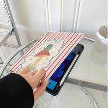 1 Pieza Estampado de Rana con Rayas Verticales Rosa Claro y Rojo sobre Marco de Lazo de Hongo Rojo Funda de Mesa Compatible con iPad 10ª Generación 10.9 Pulgadas 2022 Funda Inteligente/ Air 13(M3 2025)/ Air 11/ 11(A16 2025)/Galaxy Tab S10+/S9/A9,Compatible con Oppo Pad,Compatible con Huawei Matepad,Compatible con Vivo Pad,Compatible con Honor Pad,Compatible con Xiaoxin Pad - Multicolor - Ver 3