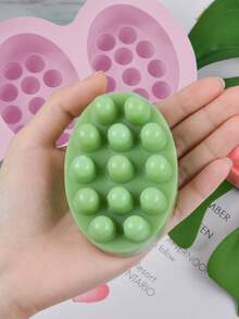 1PC 4-Cavity Oval Silicone Mold Massage Silicone Soap Mold Bar Soap Making Tool DIY Handmade Oval Spa Soap Plaster Aromatherapy Decorative Ornament Mold - Massage Points - View 7