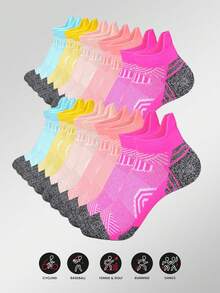 20pcs Women's Sports Socks Running Fitness Compression Short Socks Comfortable Cuff Sports Ankle Socks [Note: Quantity Calculated By Piece] - Multicolor - View 2