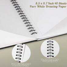 A4 Marker Paper Pad 40 Sheets, 8.3*11.7 Inch Bleedproof Art Sketch Pad, 73lb/120gsm Drawing Paper Spiral Sketch Book, Painting Coloring Alcohol Marker Paper For Beginners, Artists, Gift - Biack - View 3