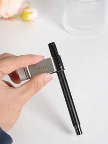 Custom 1pc Retro Leather Pen Clip, Leather And Alloy Pen Clip, Writing School Office Supplies, Suitable For Notebooks And Journals, Essential Office Accessories - Multicolor - View 4
