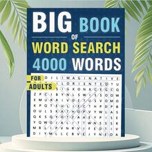 Large Font Word Search Game Book For Adults, Elderly And Adolescents - 4000 Anti-Eye Fatigue Font Word Word Finding Puzzles, A Stress Reduction Game Suitable For Large Font Users - Blue - View 1