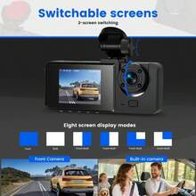 Car Black Box Dash Cam Front And Rear Dual Recording 1080P/720P HD Video 170° Wide Angle Night Vision Gravity Sensor Parking Monitoring Loop Recording Suitable For Cars Car Monitoring DVR System Car Accessories Battery Capacity: 150mAh - A - View 5