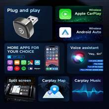 二合一无线 CarPlay 和 Android Auto 适配器，有线转无线转换器，即插即用，15 秒快速连接，自动重连，兼容原厂有线 CarPlay - A - 查看 5