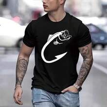 New Short-Sleeved T-Shirt With Round Neck, Printed, Loose And Versatile For Men, Ideal For Cross-Border Trade, In Stock. - White - View 3